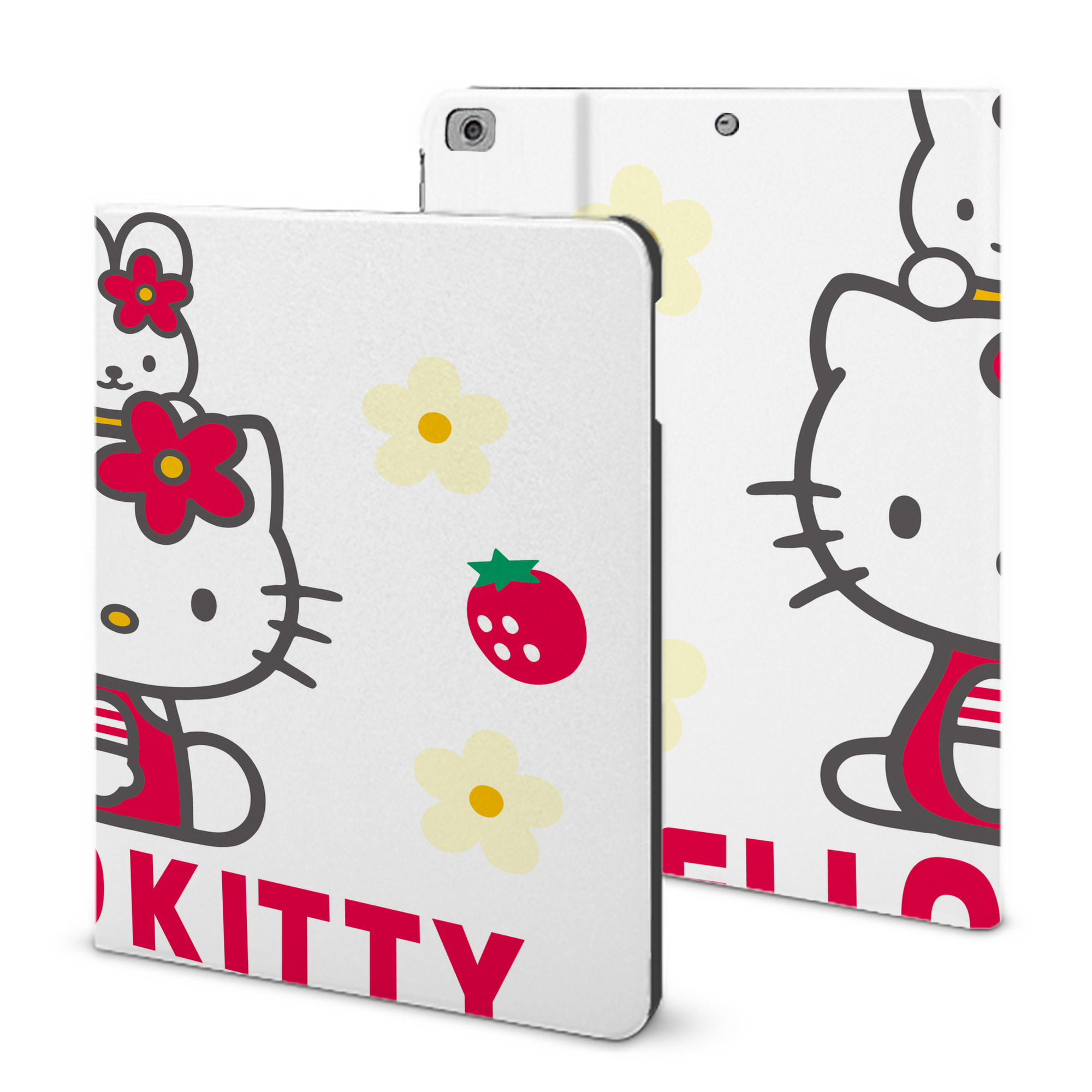 （画像用） Hello Kitty ハローキティ IPad ケース ブック型 PUレザー TPU 耐衝撃 軽量 薄型 ペン収納なし 全面保護 IPad 各モデル対応